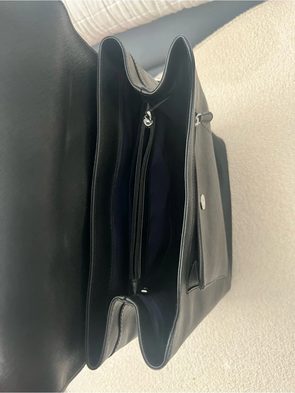 TUMI Black Leather Backpack - Minimalist Business Backpack - Picture 4 of 4